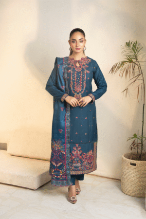 Dhanak Emb Teal 3 Pc [ Pret ]