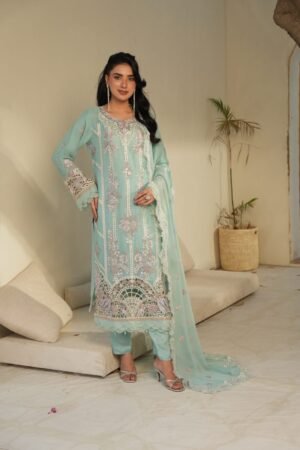 Elegant Mint Green Fancy Chiffon 3 Pc [Pret]