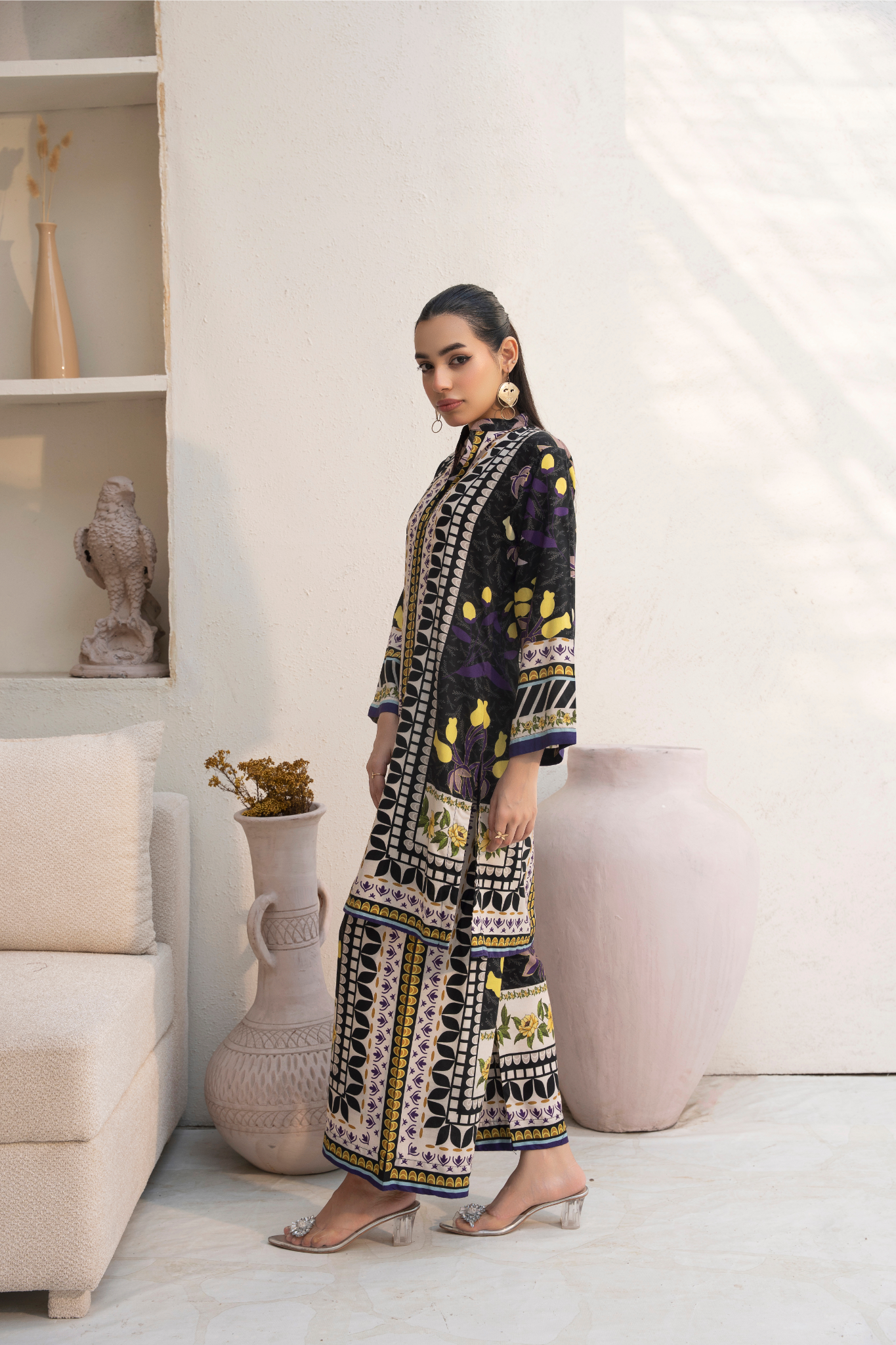 Midnight Bloom Printed Lawn Ensemble 2pc - Image 3
