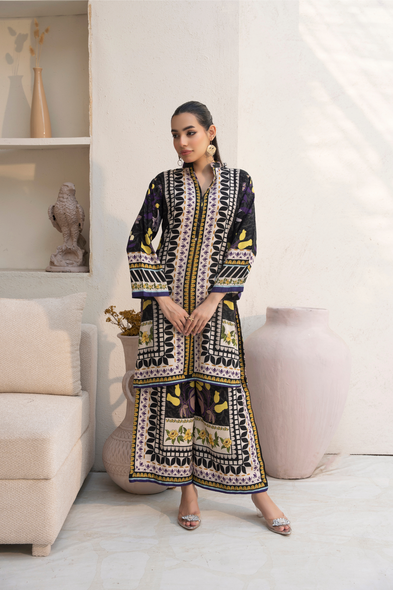 Midnight Bloom Printed Lawn Ensemble 2pc