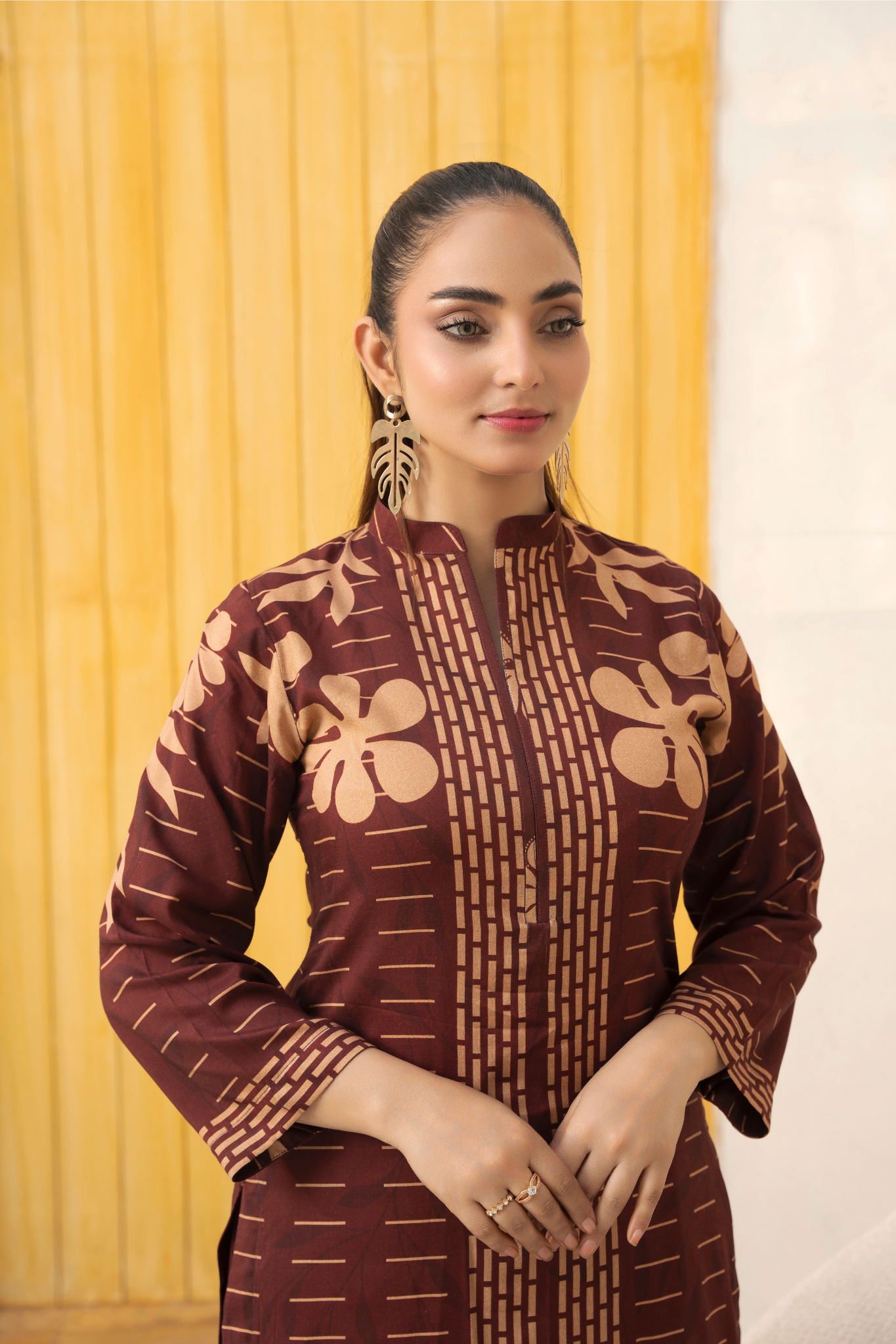 Mocha Bloom Brown Floral Printed 2-Piece Set - Image 2