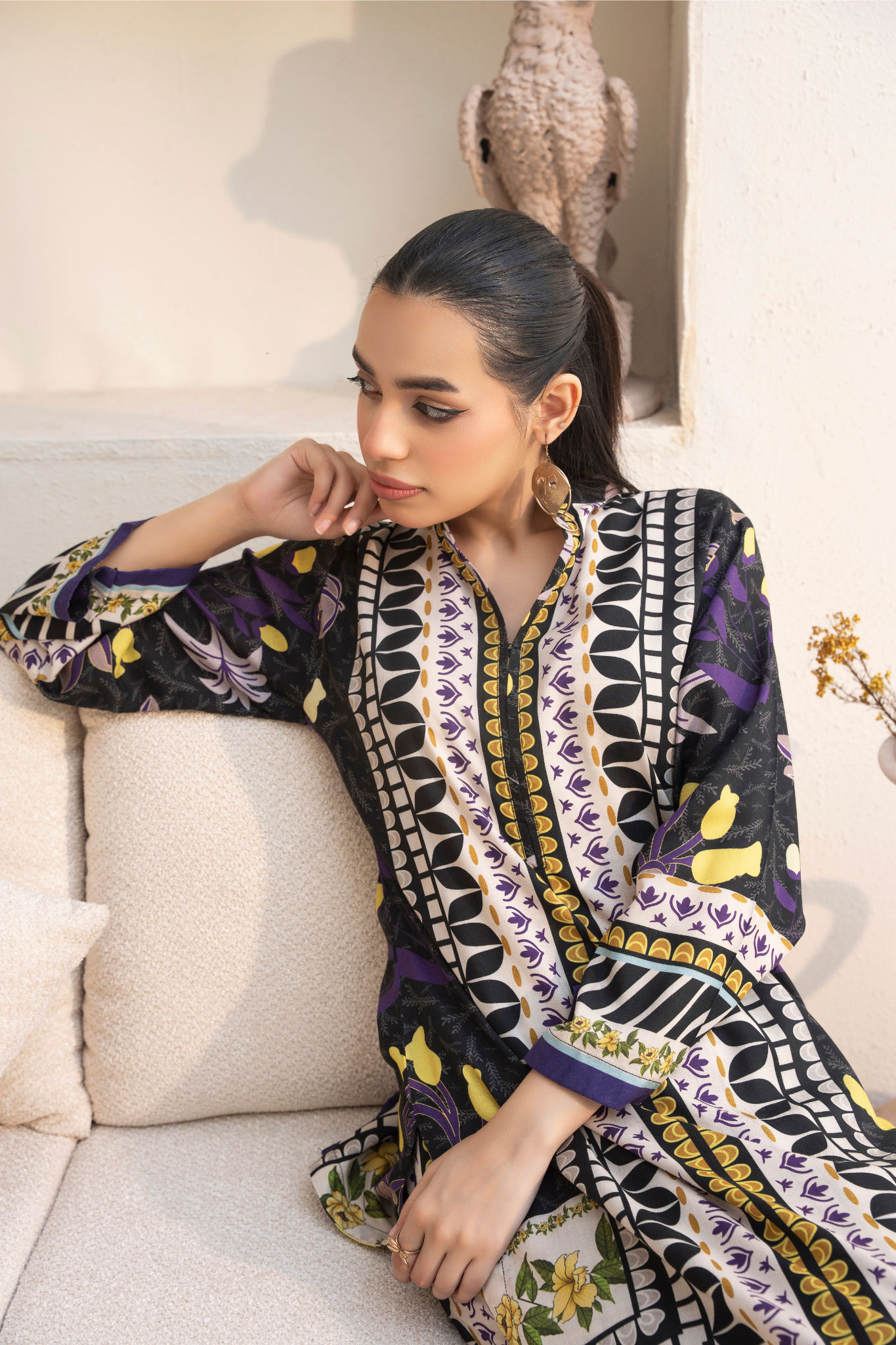 Midnight Bloom Printed Lawn Ensemble 2pc - Image 4